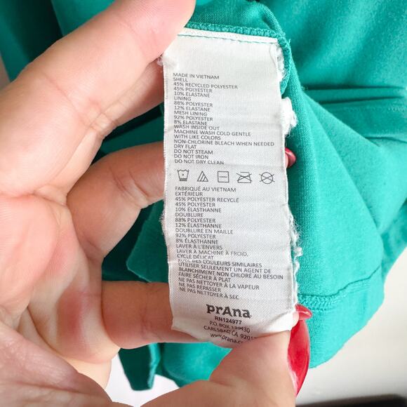 Prana Green Dragonfly Quinn Racerback Athletic Mini Dress - XS - Picture 6 of 10